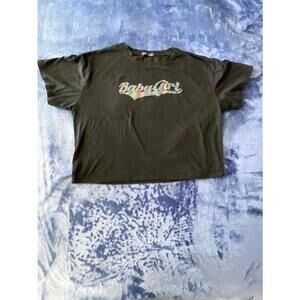 Women’s Black Crop‎ Top T-shirt size Medium